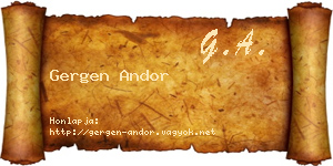 Gergen Andor névjegykártya